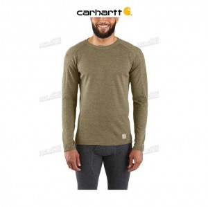 Carhartt Base Force Heavyweight Poly-Ull Crew (No Pocket) Olivgröna | SE0001333