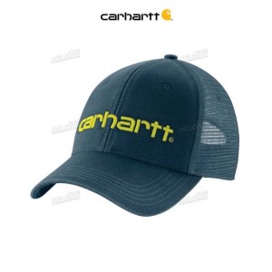 Carhartt Canvas Mesh-Back Logo Tryck Cap Blå | SE0002389