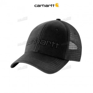 Carhartt Canvas Mesh-Back Logo Tryck Cap Svarta | SE0002390