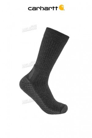 Carhartt Force Grid Midweight Merino Ull Blend Crew Sock Carbon Heather | SE0002739