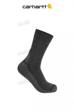 Carhartt Force Grid Midweight Merino Ull Blend Crew Sock Carbon Heather | SE0002803