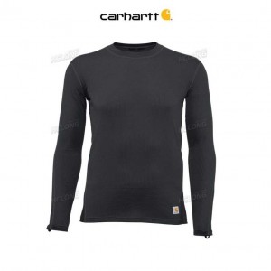 Carhartt Force Lätta Stretch Grid Base Layer Crewneck Top Svarta | SE0001334