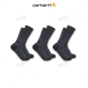 Carhartt Force Midweight Crew Sock 3-Pack Charcoal | SE0002708