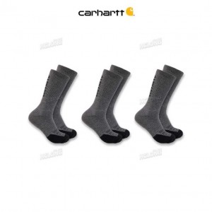 Carhartt Force Midweight Logo Crew Sock 3-Pack Carbon Heather | SE0002752