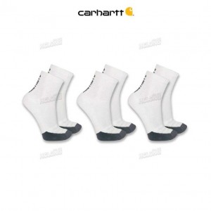 Carhartt Force Midweight Logo Korta Crew Sock 3-Pack Vita | SE0002816