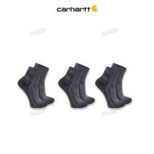 Carhartt Force Midweight Quarter Sock 3-Pack Charcoal | SE0002782