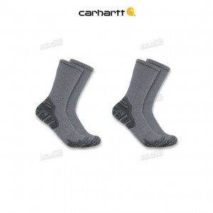 Carhartt Force Midweight Syntetiskt-Ull Blend Crew Sock 2-Pack Asphalt Heather Nep | SE0002727