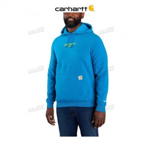 Carhartt Force Relaxed Fit Lätta Logo Tryck Sweatshirt Blå | SE0000482