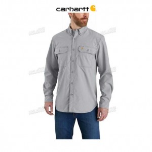 Carhartt Force Relaxed Fit Lätta Long- Sleeve Shirt Steel | SE0001208