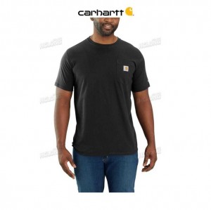 Carhartt Force Relaxed Fit Midweight Korta-Sleeve Pocket T-Shirt Svarta | SE0001174