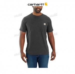 Carhartt Force Relaxed Fit Midweight Korta-Sleeve Pocket T-Shirt Carbon Heather | SE0001179