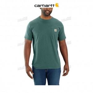 Carhartt Force Relaxed Fit Midweight Korta-Sleeve Pocket T-Shirt Gröna | SE0001184