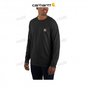 Carhartt Force Relaxed Fit Midweight Long-Sleeve Pocket T-Shirt Svarta | SE0001185