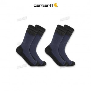 Carhartt Heavyweight Syntetiskt-Ull Blend Boot Sock 2-Pack Marinblå | SE0002669