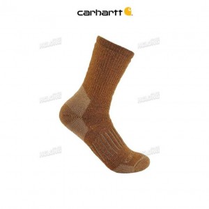 Carhartt Heavyweight Syntetiskt-Ull Blend Crew Sock Oiled Walnut | SE0002710