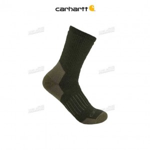 Carhartt Heavyweight Syntetiskt-Ull Blend Crew Sock Moss | SE0002712