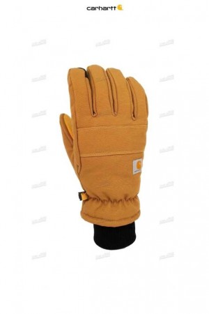 Carhartt Insulated Duck Syntetiskt Läder Knit Cuff Glove Bruna | SE0002534