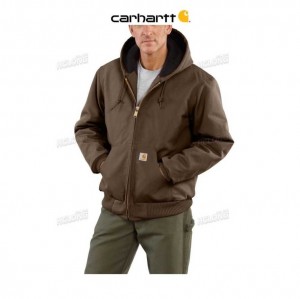 Carhartt Loose Fit Firm Duck Insulated Flannel-Fodrade Active Jac Kaffe | SE0000215