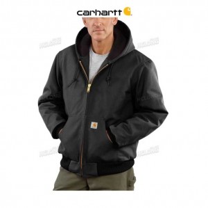 Carhartt Loose Fit Firm Duck Insulated Flannel-Fodrade Active Jac Svarta | SE0000217