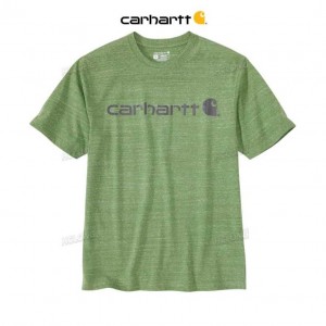 Carhartt Loose Fit Heavyweight Korta-Sleeve Logo Tryck T-Shirt Arborvitae Snow Heather | SE0001271