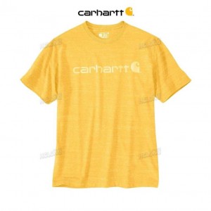 Carhartt Loose Fit Heavyweight Korta-Sleeve Logo Tryck T-Shirt Gula | SE0001278