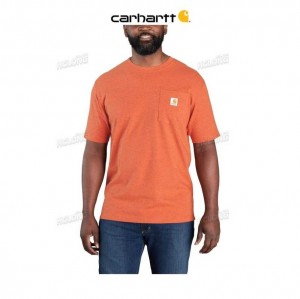 Carhartt Loose Fit Heavyweight Korta-Sleeve Pocket T-Shirt Orange | SE0001305