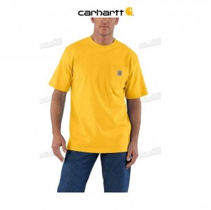 Carhartt Loose Fit Heavyweight Korta-Sleeve Pocket T-Shirt Gula | SE0001316