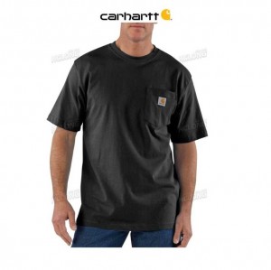 Carhartt Loose Fit Heavyweight Korta-Sleeve Pocket T-Shirt Svarta | SE0001319