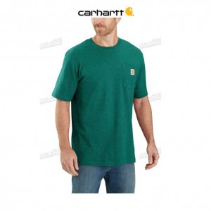 Carhartt Loose Fit Heavyweight Korta-Sleeve Pocket T-Shirt Gröna | SE0001323