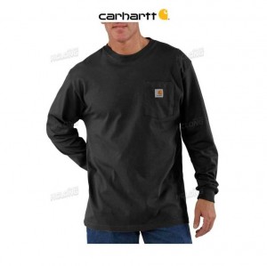 Carhartt Loose Fit Heavyweight Long-Sleeve Pocket T-Shirt Svarta | SE0001251