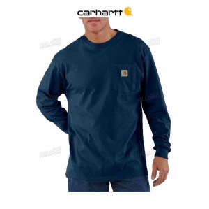 Carhartt Loose Fit Heavyweight Long-Sleeve Pocket T-Shirt Marinblå | SE0001254