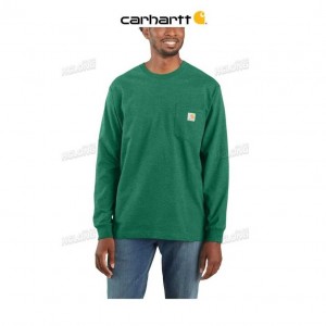 Carhartt Loose Fit Heavyweight Long-Sleeve Pocket T-Shirt North Woods Heather | SE0001255