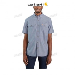 Carhartt Loose Fit Midweight Chambray Korta-Sleeve Shirt Blå | SE0001156