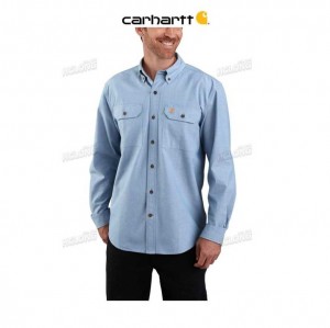 Carhartt Loose Fit Midweight Chambray Long-Sleeve Shirt Blå | SE0001152