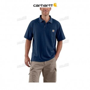 Carhartt Loose Fit Midweight Korta-Sleeve Pocket Polo Mörkblå | SE0001289