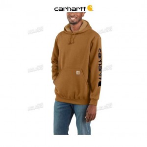 Carhartt Loose Fit Midweight Logo Sleeve Tryck Sweatshirt Bruna | SE0000517