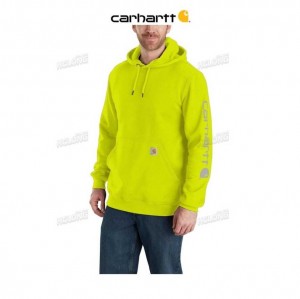 Carhartt Loose Fit Midweight Logo Sleeve Tryck Sweatshirt Brite Lime | SE0000518