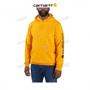 Carhartt Loose Fit Midweight Logo Sleeve Tryck Sweatshirt Gula | SE0000519