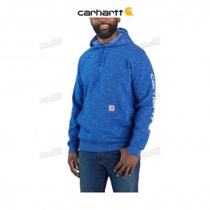 Carhartt Loose Fit Midweight Logo Sleeve Tryck Sweatshirt Lakeshore Heather Space-Dye | SE0000521