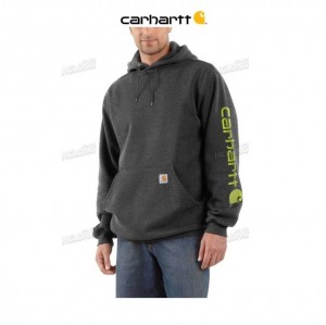 Carhartt Loose Fit Midweight Logo Sleeve Tryck Sweatshirt Carbon Heather | SE0000524