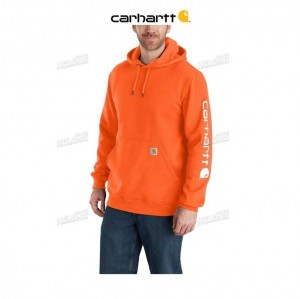 Carhartt Loose Fit Midweight Logo Sleeve Tryck Sweatshirt Orange | SE0000527