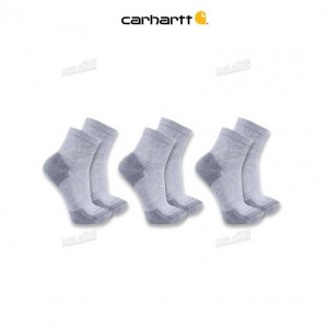 Carhartt Midweight Bomull Blend Quarter Sock 3-Pack Gray | SE0002784