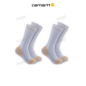 Carhartt Midweight Bomull Blend Steel Tå Boot Sock 2-Pack Gray | SE0002656