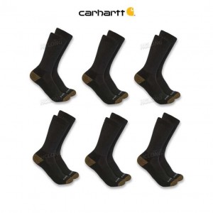 Carhartt Midweight Crew Sock 6-Pack Svarta | SE0002695