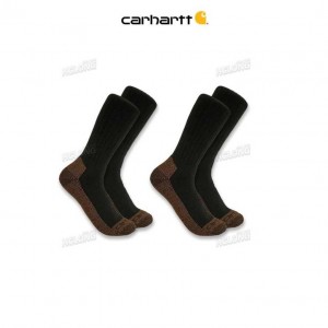 Carhartt Midweight Steel Tå Boot Sock 2-Pack Svarta | SE0002667