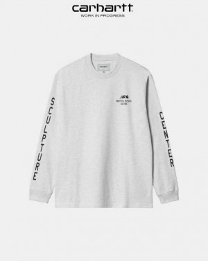 Carhartt New Balance x Carhartt WIP Sculpture Center Long Sleeve T-Shirt Mörkmarinblå | SE0000994