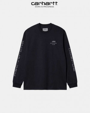 Carhartt New Balance x Carhartt WIP Sculpture Center Long Sleeve T-Shirt Mörkmarinblå | SE0000995