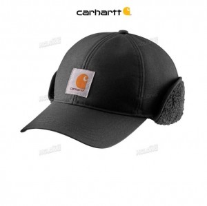 Carhartt Rain Defender Canvas Earflap Cap Svarta | SE0002403