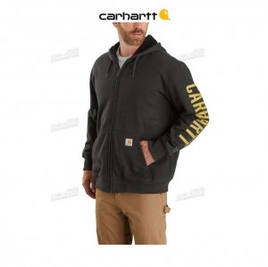 Carhartt Rain Defender Loose Fit Fodrade Logo Tryck Sweatshirt Peat | SE0000443