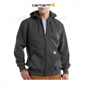 Carhartt Rain Defender Loose Fit Heavyweight Full-Zip Sweatshirt Carbon Heather | SE0000387